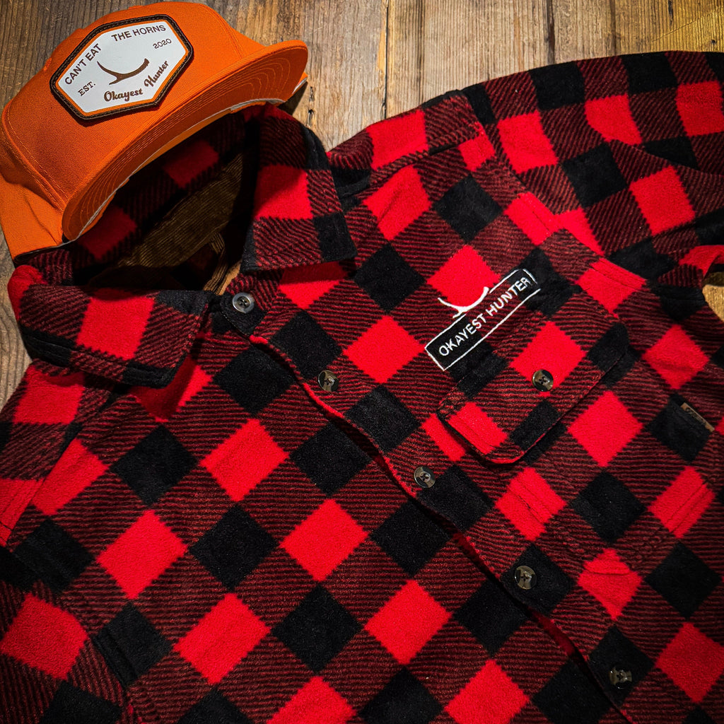 Deer Woods Buffalo Plaid Fleece Flannel