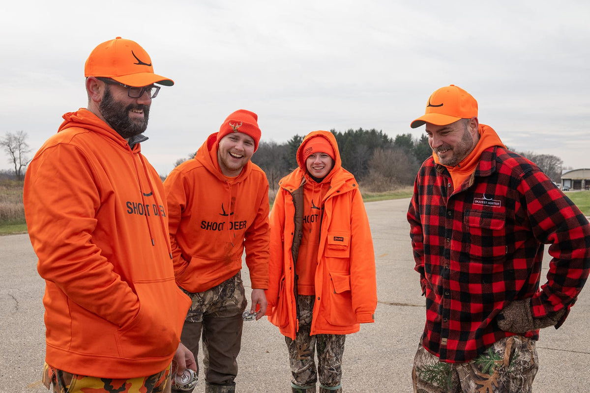 Okayest hunters sharing a laugh at deer camp