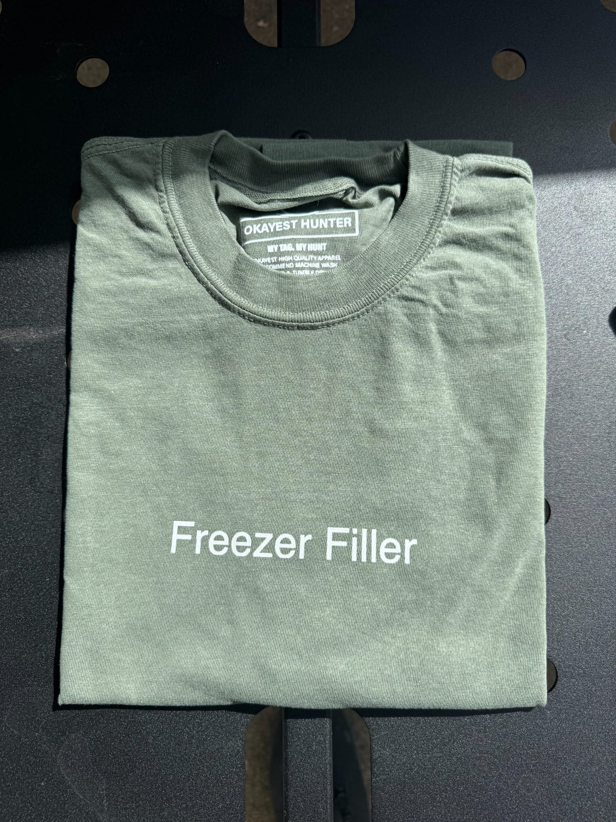 Freezer Filler Hunting T-Shirt in green Comfort Colors