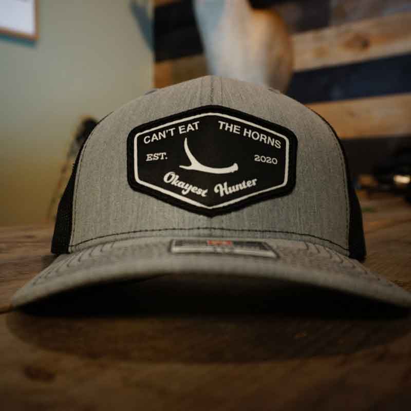 Heather Grey and Black Can't Eat the Horns Hunting Hat