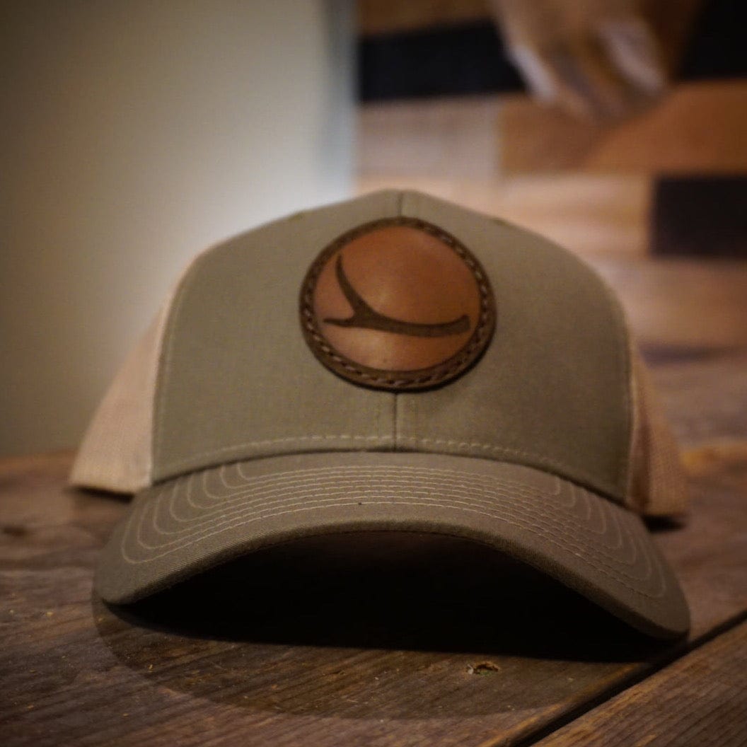 Loden / Khaki Leather Antler Patch Snapback