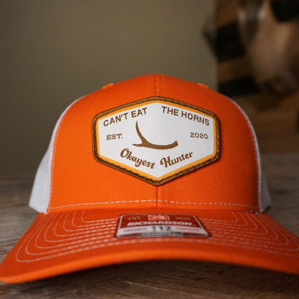 Blaze orange antler hunting hat 